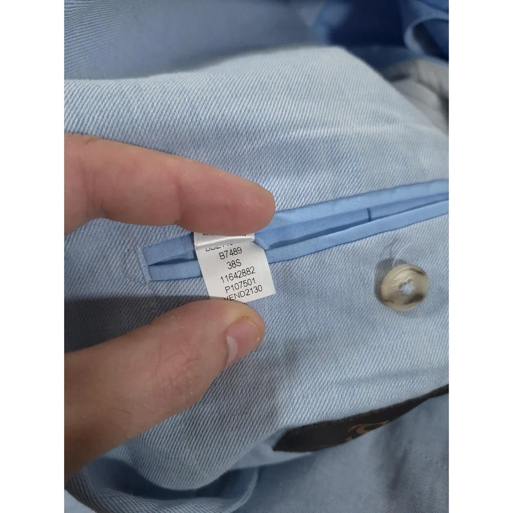 Bonobos Blazer Mens 38 Short Light Blue Linen Cotton Sport Coat Casual FLAW